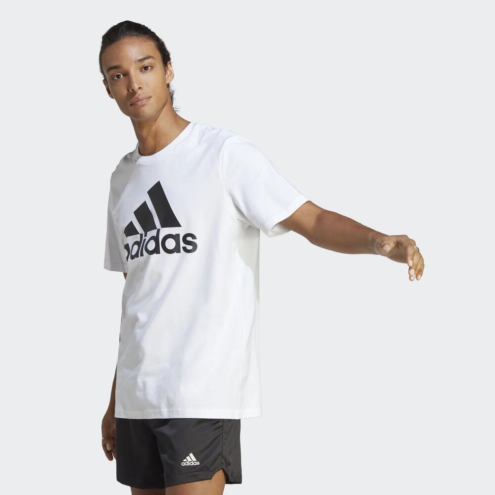 NWT Adidas White Graphic Short Sleeve Crew Neck Basic T-Shirt Tee Men's Size 2XL